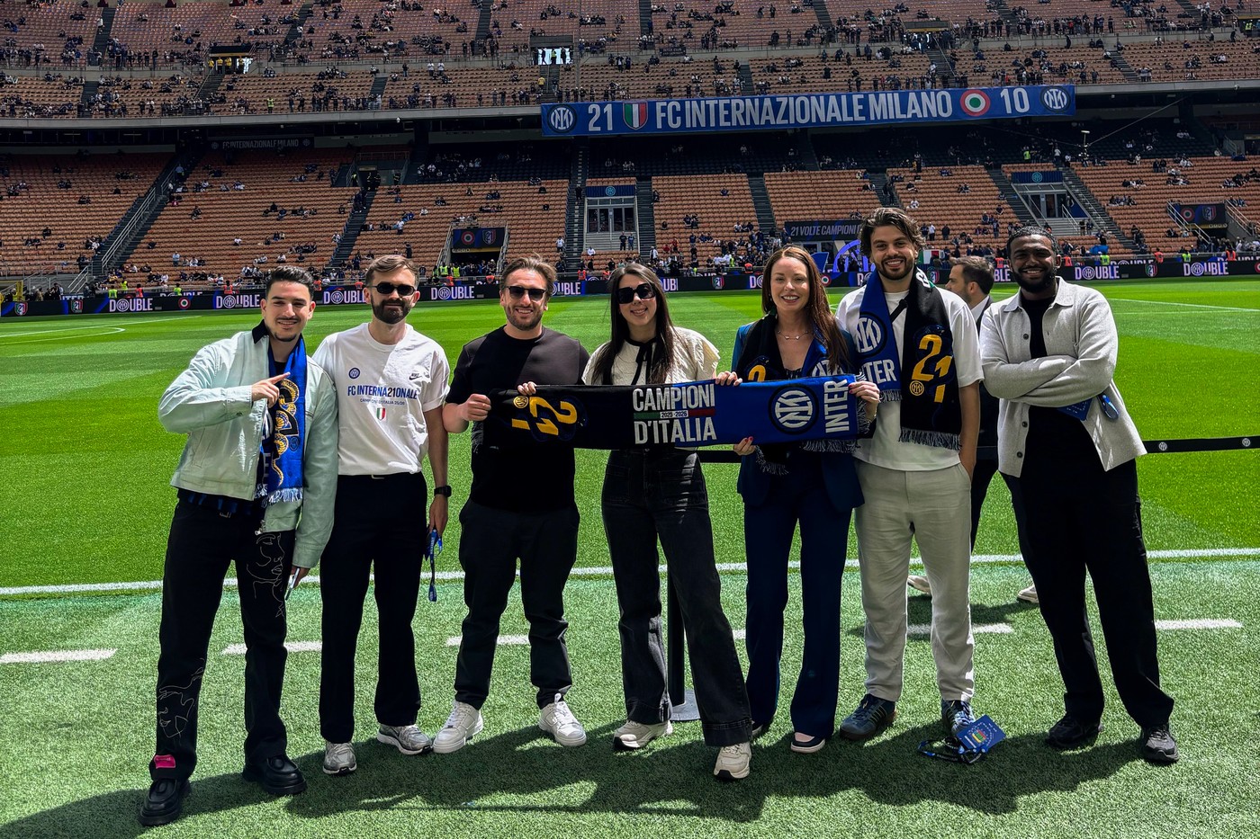 Pitchside at the San Siro with creators with Bleacher Report and COPA 90