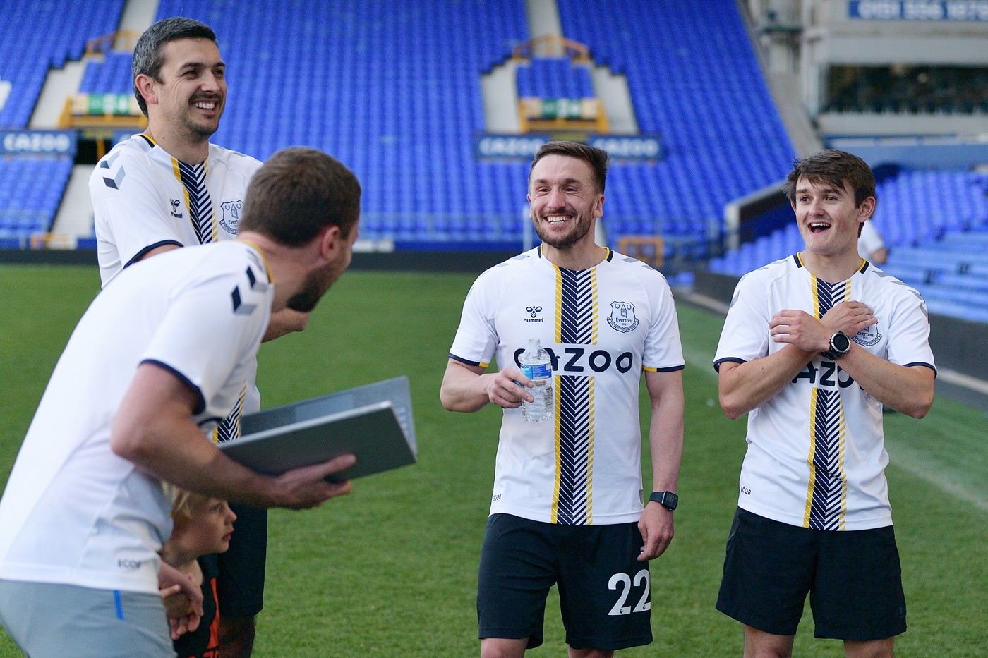 Play on pitch at Goodison Park when working at Everton