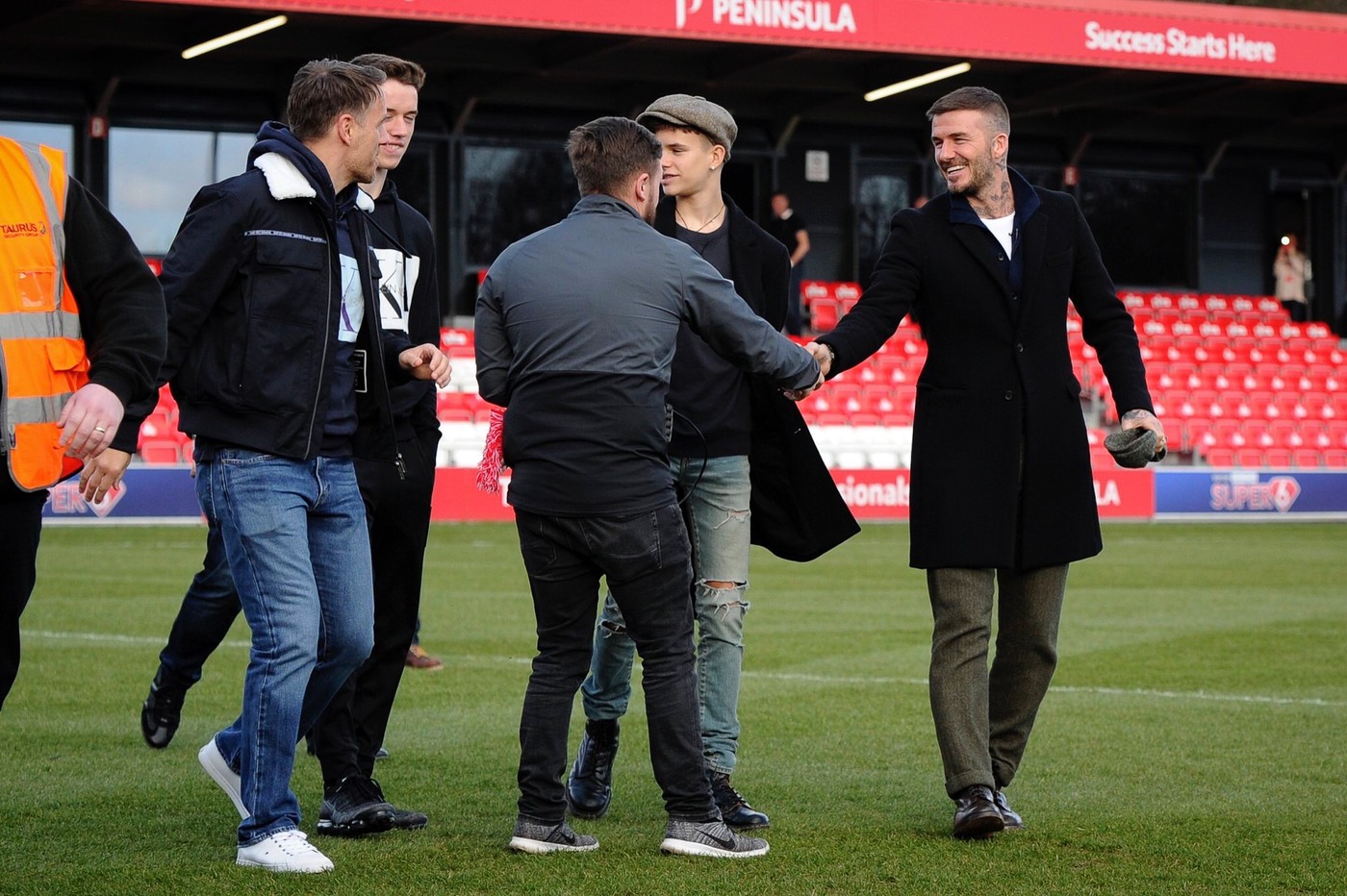Ryan Deane meeting David Beckham at Salford City FC