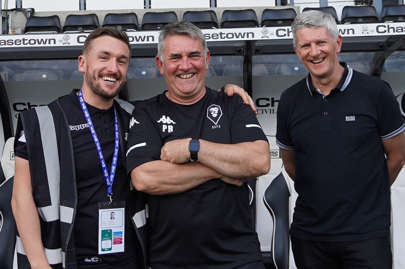 Ryan Deane with the former Kitman Paul Rushton at Derby County